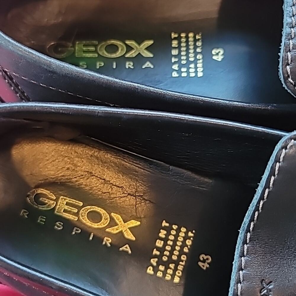 GEOX Respira sz11 moccasin loafer slip on horsebit full leather black - Picture 7 of 11